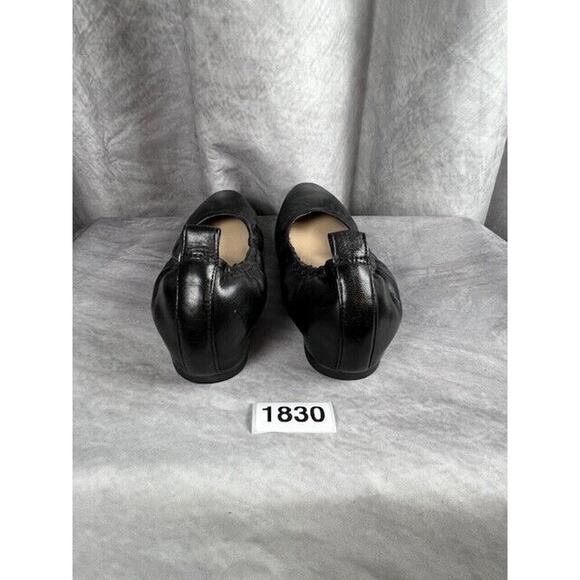 Vince Camuto Womens Size 6 EU 36.5 Black Leather Round Toe Ballet Flats - Picture 3 of 5